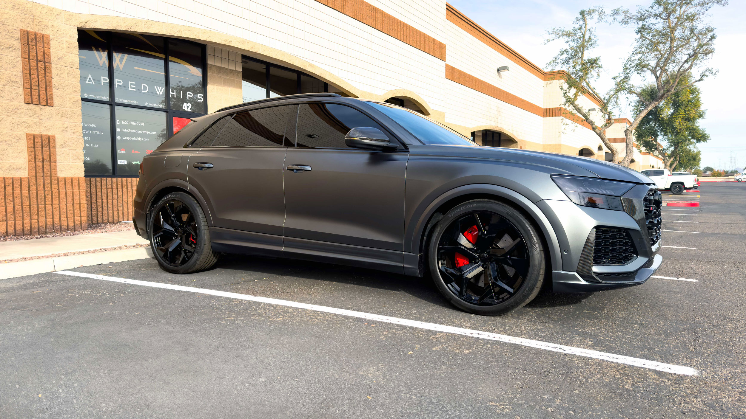 Rocks flying towards a car windshield