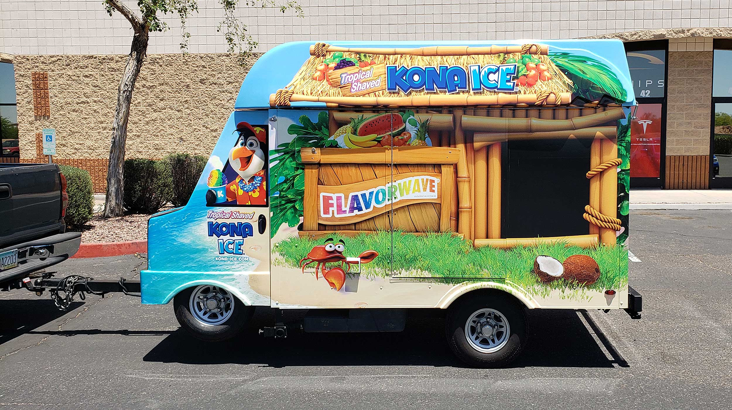 Kona Ice Trailer with custom printed wrap